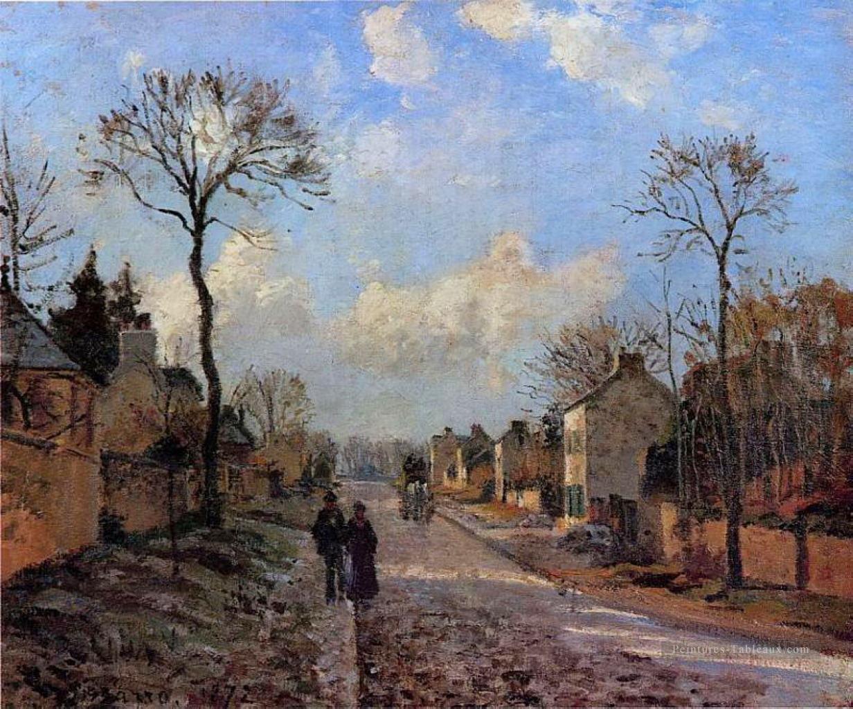 une route à louveciennes 1872 Camille Pissarro Peintures à l'huile